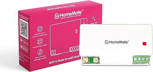 HomeMate WiFi 4 Node Smart Switch | No Hub Required | Retro Fit with Manual Control | Home Automation | Works with Amazon Alexa, Google Assistant & Siri