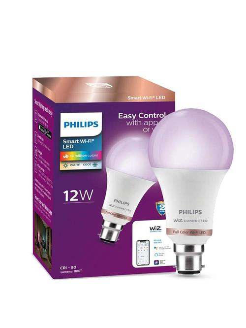 Philips B22 12W Wi-Fi Smart LED Bulb with Amazon Alexa & Google Assistant (White)