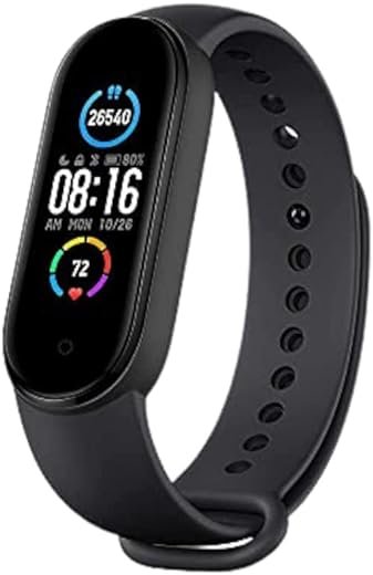 PunnkFunnk M5 Smart Band, Activity Tracker Fitness Band, Sleep Monitor, Step Tracking, Heart Rate Sensor, Kids Smartwatch for Men, Women - Black