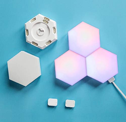 JERN® Quantum Lamp DIY LED Night Light Creative Geometry Assembly Smart APP Control Amazon Alexa Lamp Life Smart (6 Hexagon Units with Base) 2 1700468048 200 JERN® Quantum Lamp DIY LED Night Light Creative Geometry Assembly