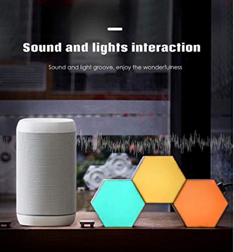 JERN® Quantum Lamp DIY LED Night Light Creative Geometry Assembly Smart APP Control Amazon Alexa Lamp Life Smart (6 Hexagon Units with Base) 6 1700468050 703 JERN® Quantum Lamp DIY LED Night Light Creative Geometry Assembly