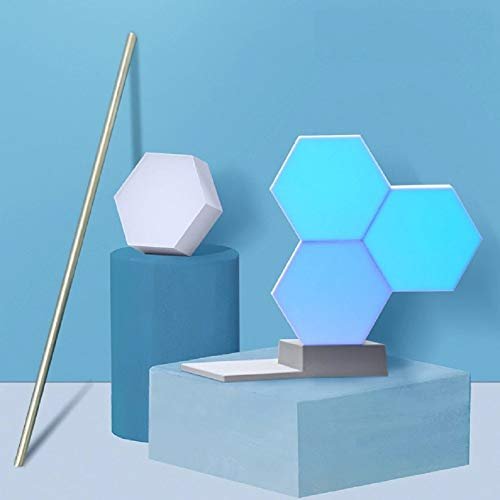 JERN® Quantum Lamp DIY LED Night Light Creative Geometry Assembly JERN® Quantum Lamp DIY LED Night Light Creative Geometry Assembly Smart APP Control Amazon Alexa Lamp Life Smart (6 Hexagon Units with Base)
