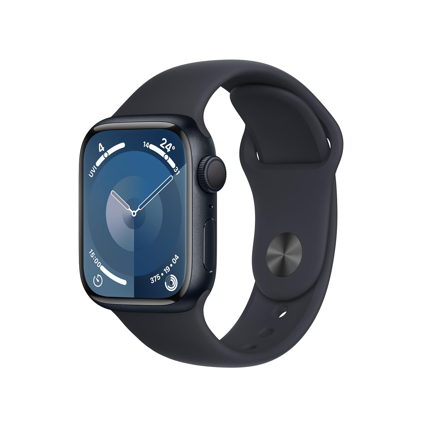 Apple Watch Series 9 [GPS 41mm] Smartwatch with Midnight Aluminum Case with Midnight Sport Band S/M. Fitness Tracker, Blood Oxygen & ECG Apps, Always-On Retina Display, Water Resistant