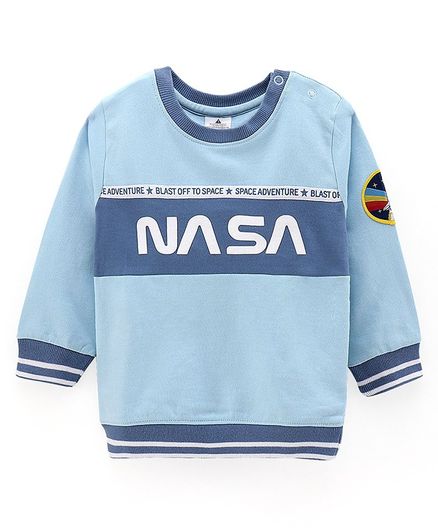 Babyhug Full Sleeves NASA printed Sweatshirt - Blue