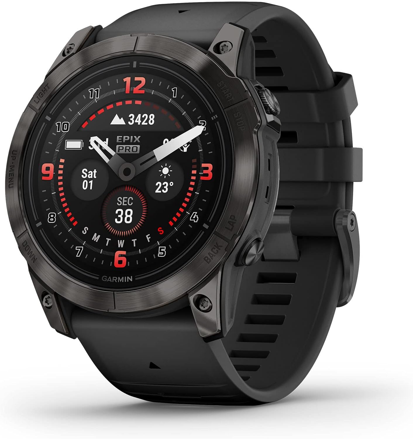 Garmin epix Pro (Gen 2) Sapphire Edition, 51mm, High Performance Smartwatch, Advanced Training Technology, Built-in Flashlight, Black