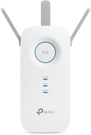 TP-Link AC1750 Universal Dual Band Range Extender, Broadband/Wi-Fi Extender, Wi-Fi Booster/Hotspot with 1 Gigabit Port and 3 External Antennas, Built-in Access Point Mode, 1750Mbps Speed (RE450)