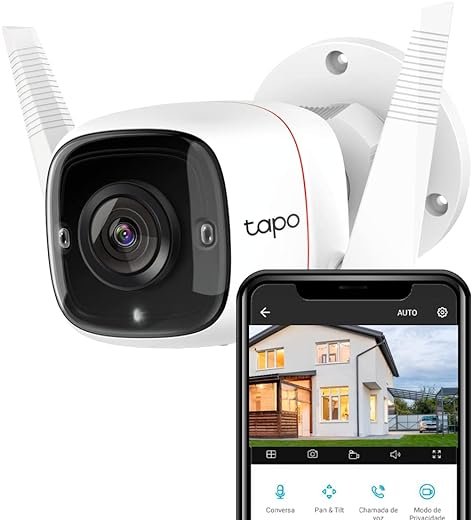 TP-Link Tapo 4MP 2K QHD (2560x1440) Outdoor CCTV Security Wi-Fi Smart Camera -Alexa Enabled -Weatherproof -Full Color Starlight Night Vision -2-Way Audio -up to 512GB SD Storage -Tapo C320Ws- White