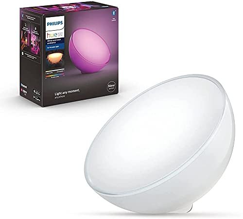 PHILIPS Hue Go White and Color Portable Dimmable WiFi LED Smart Light Table Lamp (White - Gen 2.0, Standard, 7602031I6, Bluetooth and Zigbee, Pack of 1)