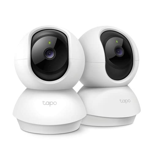 TP-Link Tapo C210P2 360° 3MP 2K 2304 Full HD 1296P Video Pan/Tilt Smart Wi-Fi Security Camera | Alexa Enabled | 2-Way Audio| Night Vision| Motion Detection | Indoor CCTV | Pack of 2,White