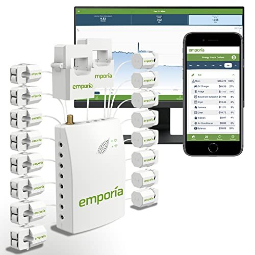 EMPORIA ENERGY Smart Home Energy Monitor with 16 50A Circuit EMPORIA ENERGY Smart Home Energy Monitor with 16 50A Circuit Level Sensors Real Time Electricity Monitor/Mete Solar/Net Metering