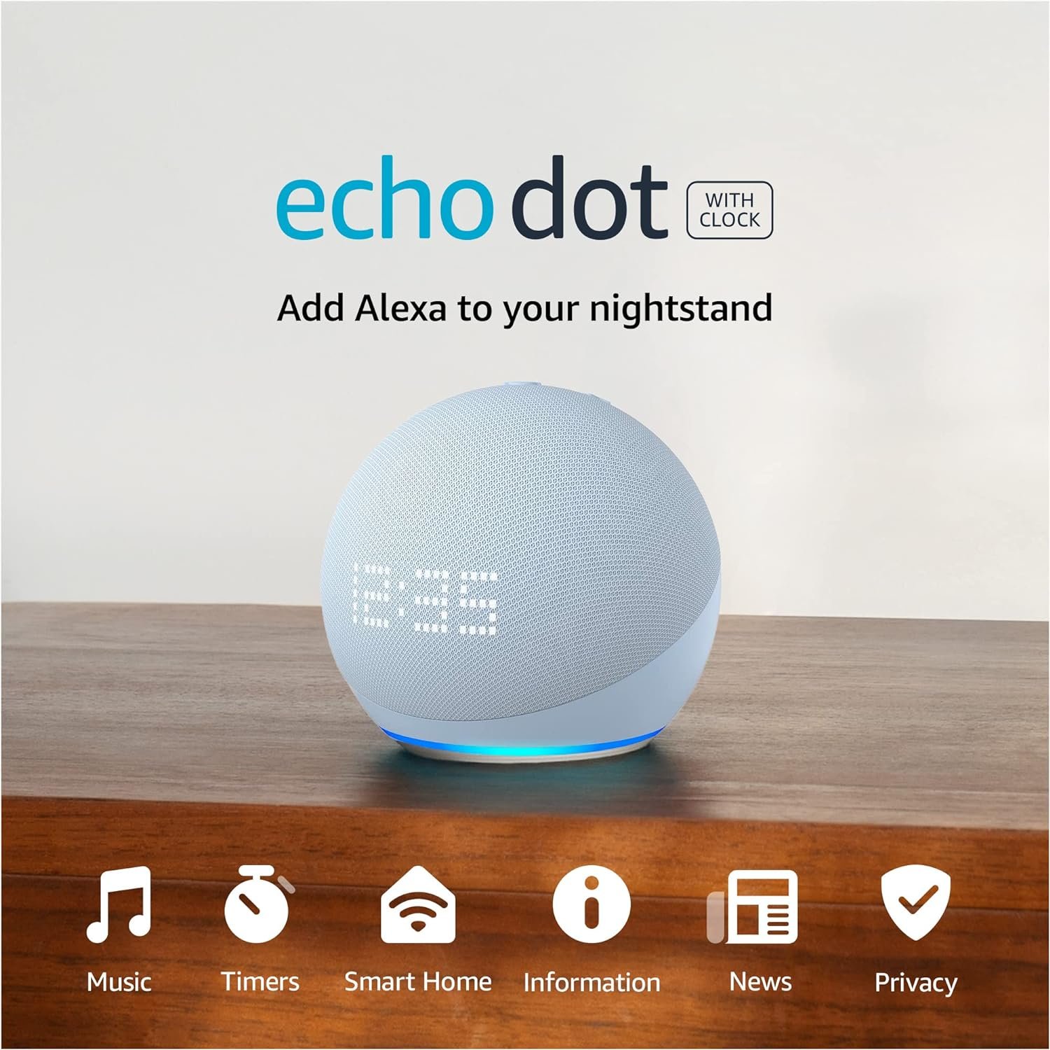 Amazon Echo Dot (5th Gen) with clock