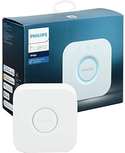 PHILIPS Hue Bridge Hue LED Smart Lights (Compatible with Amazon Alexa, Apple HomeKit, and The Google Assistant, White, Pack of 1, 929001180606, B22)