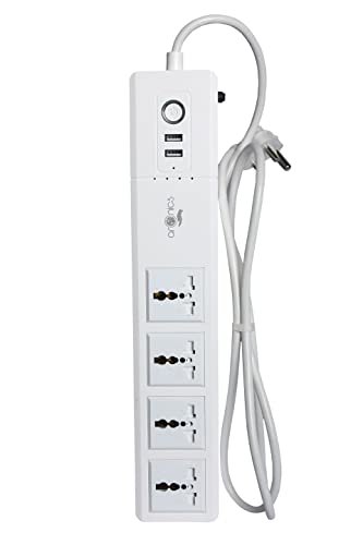Arcnics® - Wi-Fi Enabled Smart Surge Protector || Rugged Smart Arcnics® - Wi-Fi Enabled Smart Surge Protector || Rugged Smart Extension Board/Power Strip/Extension Cord || Compatible with Alexa/Google, Individual Controls/Schedules (4 Sockets+2 USB) (White)