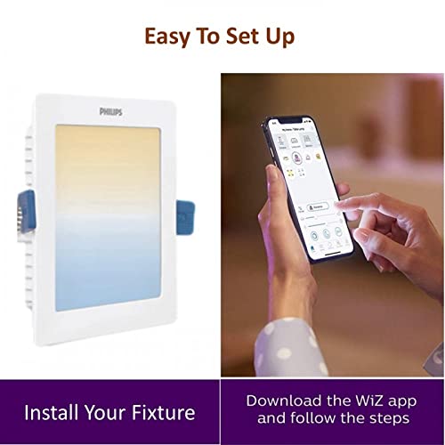 1706693213 211 PHILIPS 5 Watt Smart Wi Fi LED Square Ceiling Lamp Downlighter WiZ