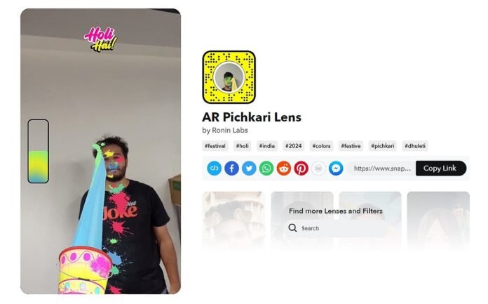 snapchat ar pichkari lens snapchat