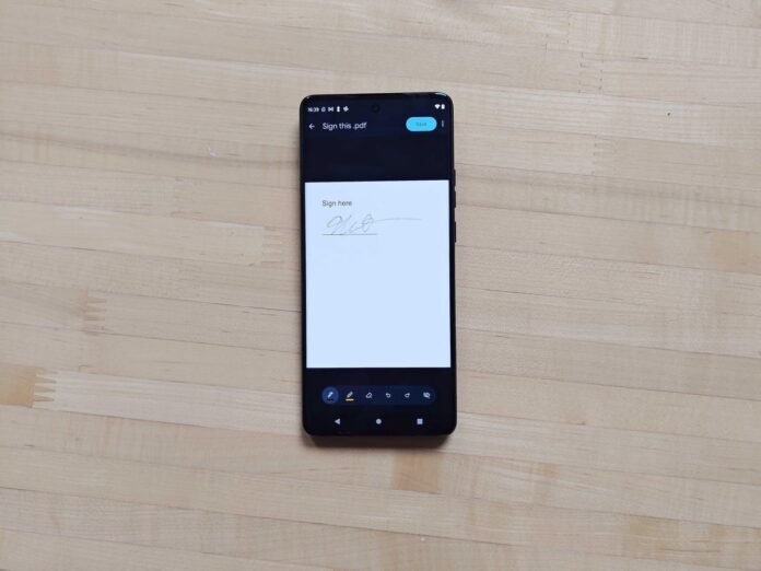 How to Use Your iPhone or Android Phone to Sign Motorola Edge phone with a signature added to a document