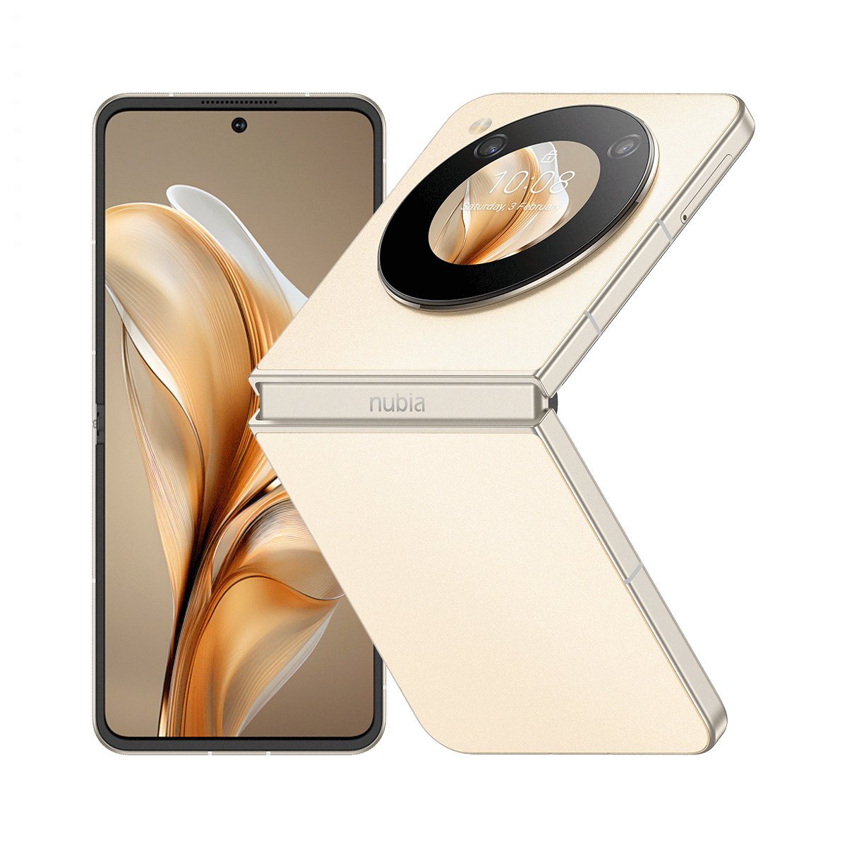 A render of the front and back of the Nubia Flip 5G