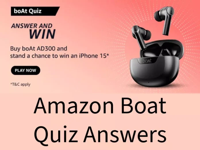 Amazon Boat Quiz Answers: Buy boAt AD300 and stand a chance to win an iPhone