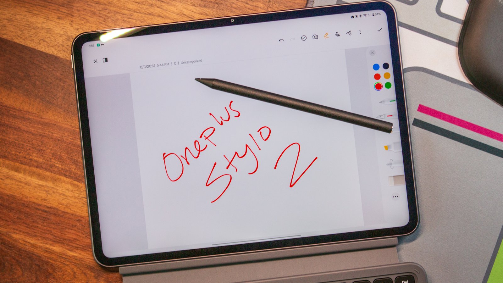 OnePlus Pad 2 vs. Google Pixel Tablet: Which one is your new pill? 5 OnePlus Pad 2 with Notes app open and Stylo 2