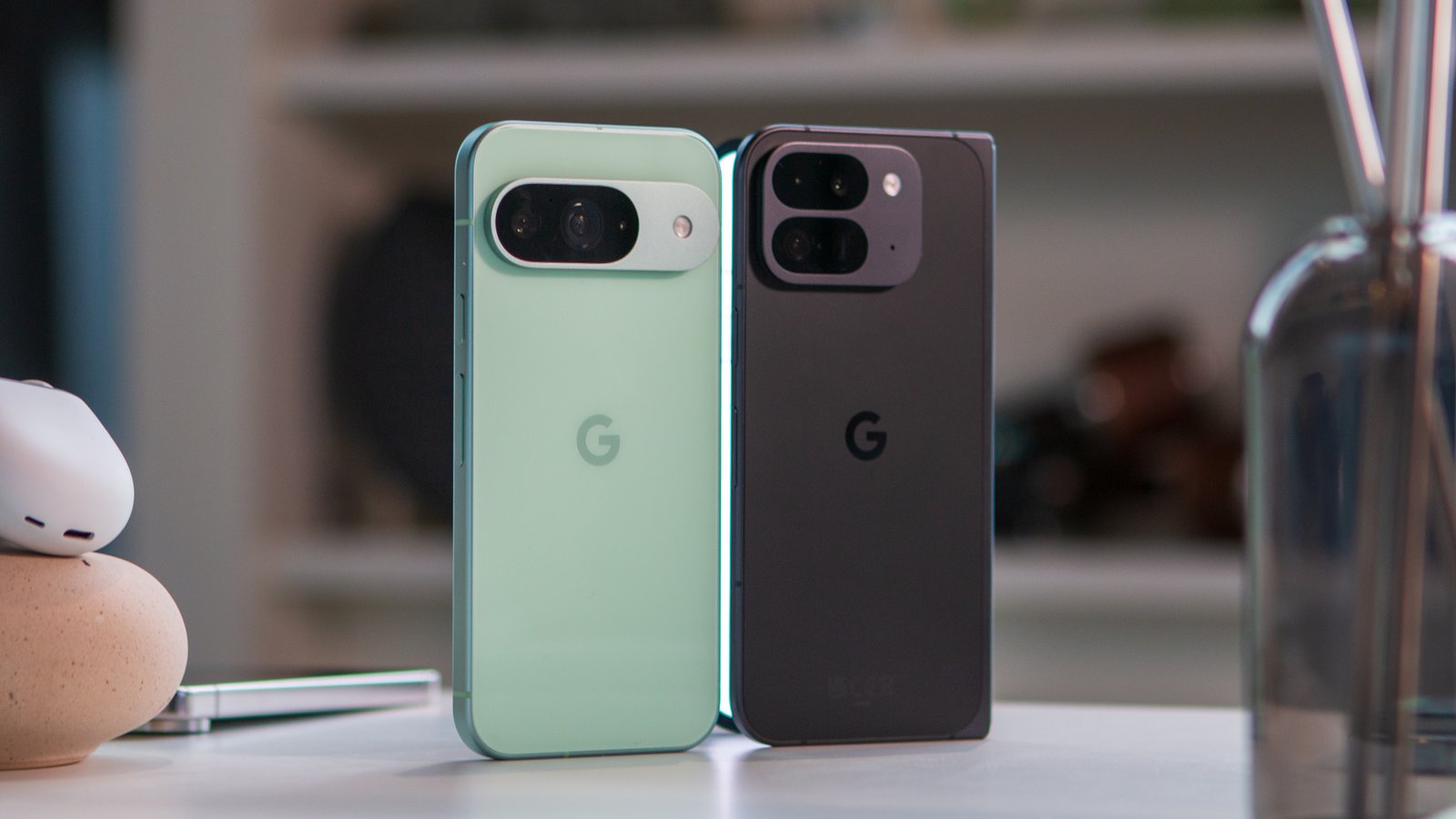 Pixel 9 Pro Fold next to Pixel 9