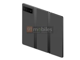 An alleged patent rendering of Xiaomi's potential tri-fold phone.