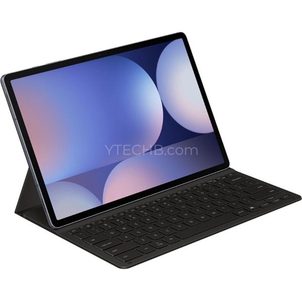 A side view of the rumored Galaxy Tab S10 keyboard accessory in black.