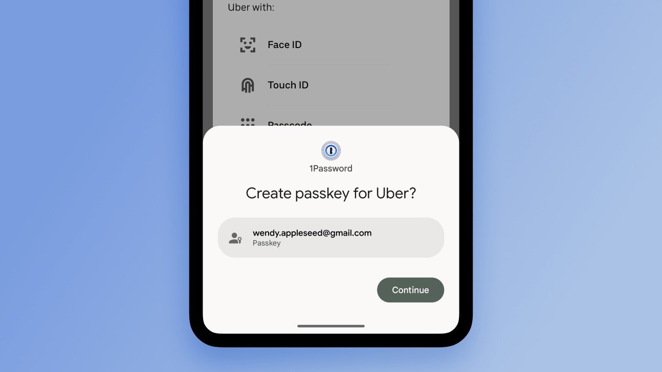 1Password is rolling out passkey support for all existing users on Android 14 and above.