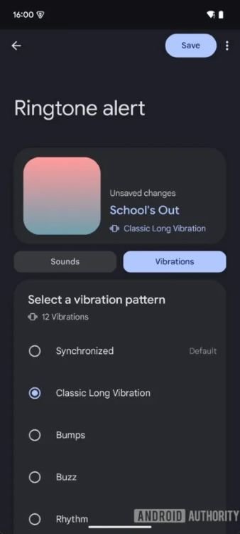 different vibration patterns with the upcoming version of the Google Sounds app