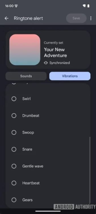 different vibration patterns with the upcoming version of the Google Sounds app