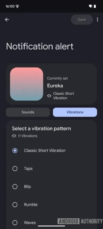 different vibration patterns with the upcoming version of the Google Sounds app