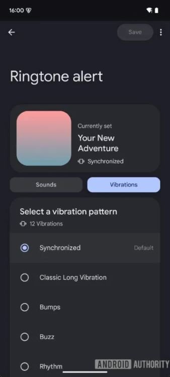 different vibration patterns with the upcoming version of the Google Sounds app