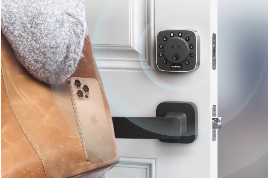 A UWB lock can communicate with a UWB-equipped phone or smartwatch to unlock automatically as the device approaches.