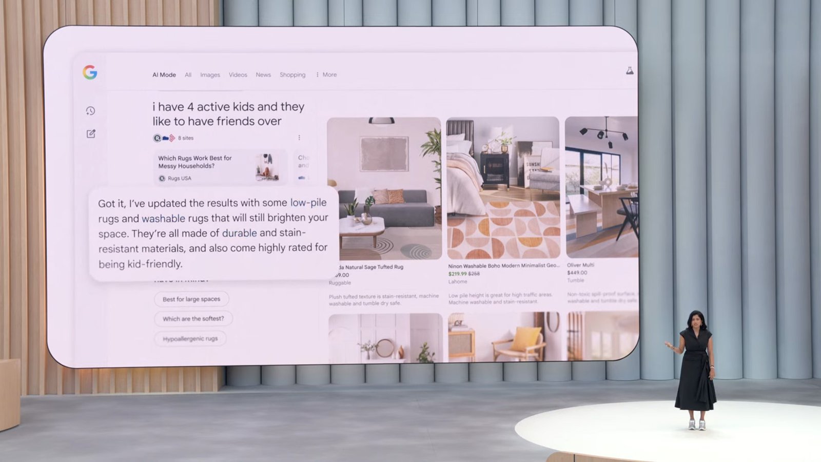 Google I/O 2025: The largest bulletins from AI to Android XR 6 Shopping using the new Google AI Mode search on stage at Google I/O 2025