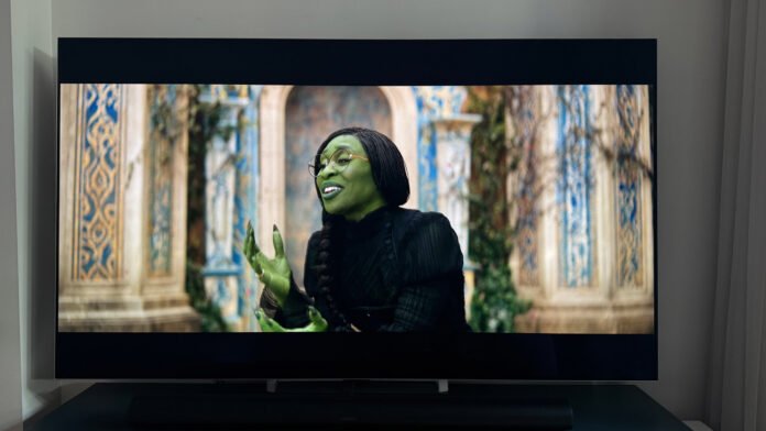I tried a super-bright 83-inch OLED TV and now projectors A scene from the movie Wicked shown on the LG G5 OLED TV