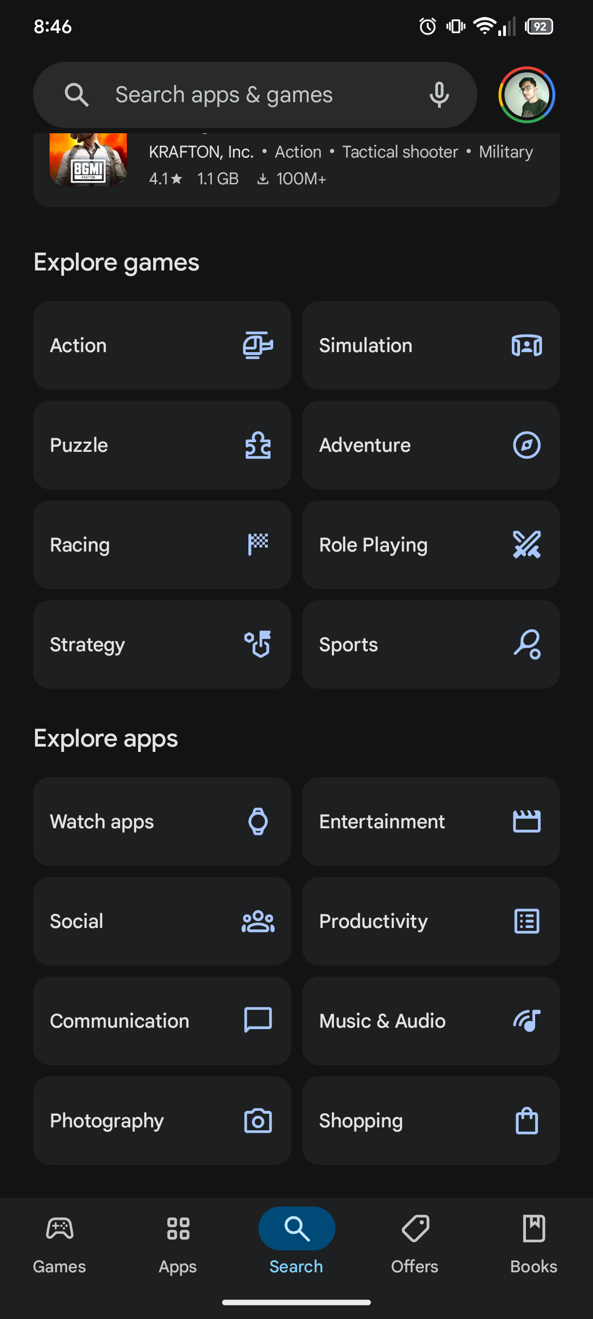 Google Play Store Search Tab Old 1