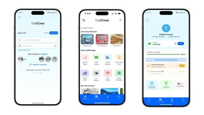 Indian Railways Launches RailOne App as a Unified Platform for Indian Railways Launches RailOne App as a Unified Platform for Ticket Booking and Other Services
