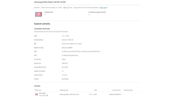 samsung galaxy tab s10 lite 5g xpertpick google play console Samsung Galaxy Tab S10 Lite