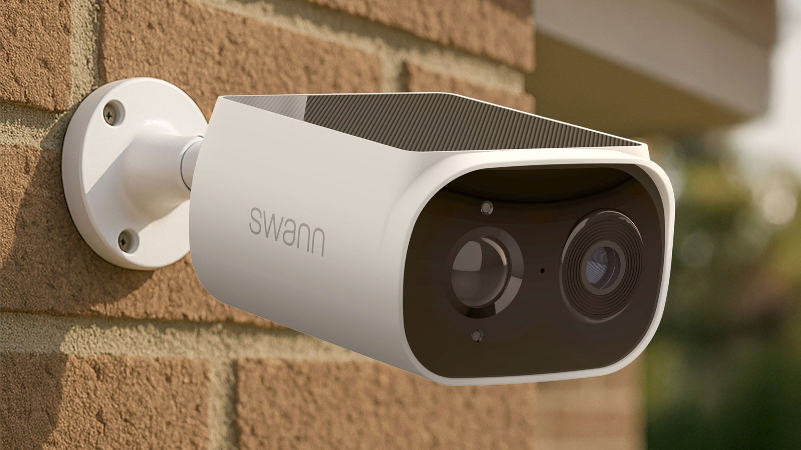 Swann EVO Wireless Solar security camera mounted on wall