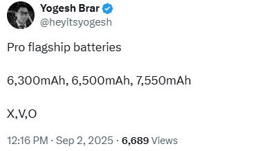 Yogesh Brar Xiaomi Vivo Oppo OnePlus battery next Pro flagships