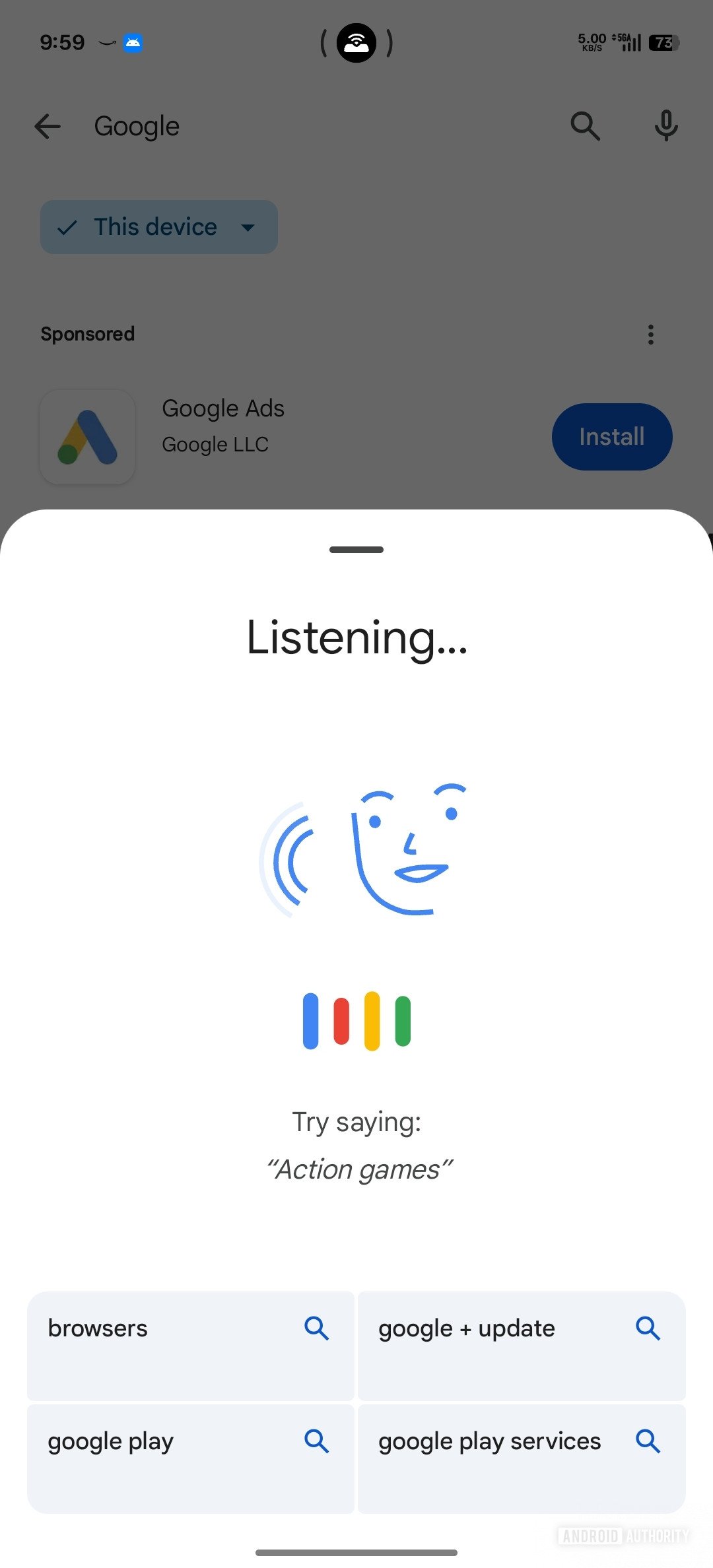 Google Play Store new voice search UI