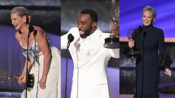 Emmys Awards 2025 The Studio Severance dominate first wins Political storm over India-Pak match; AAP protests in National Capital