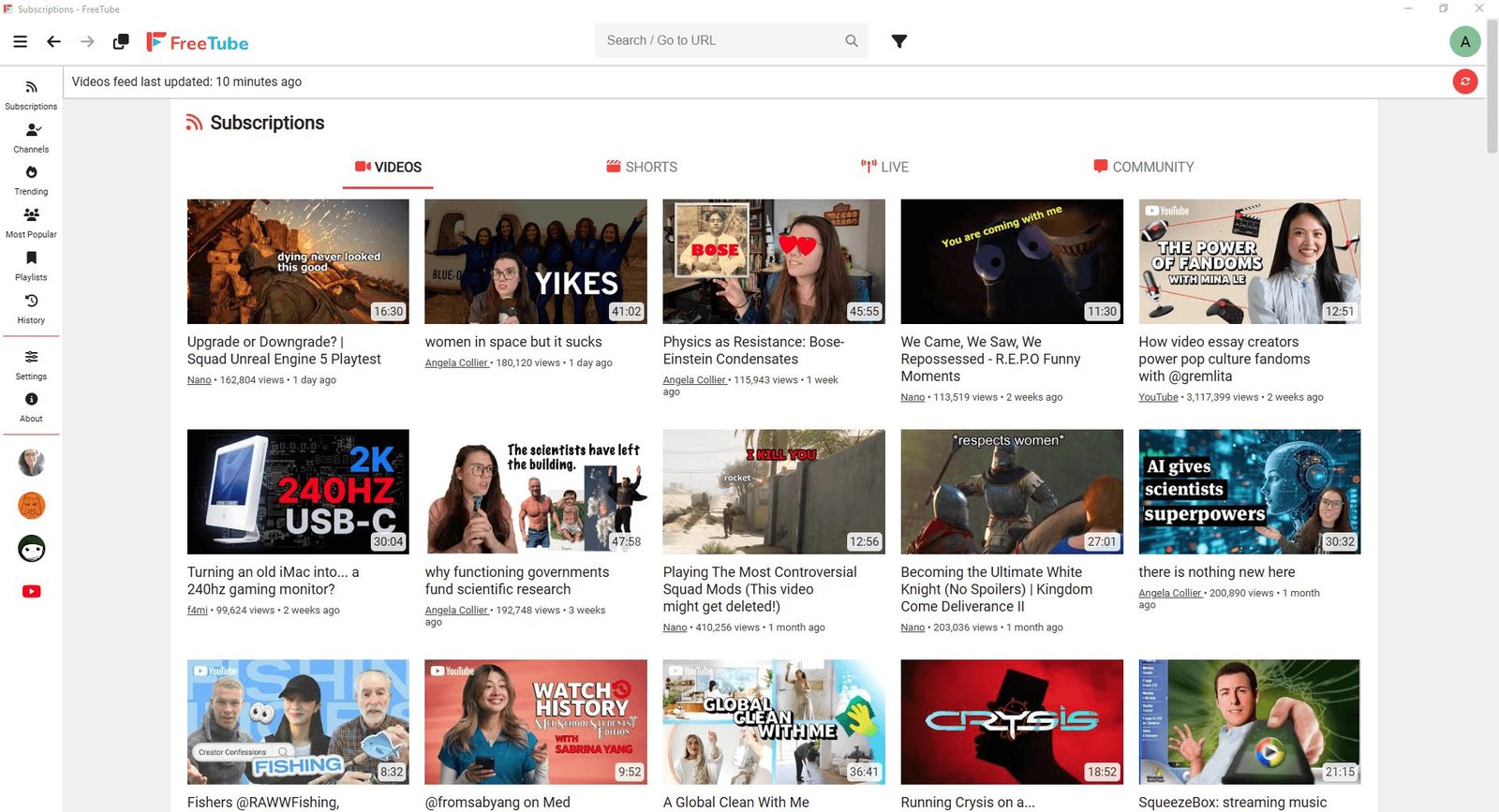 freetube windows macos linux youtube app 1