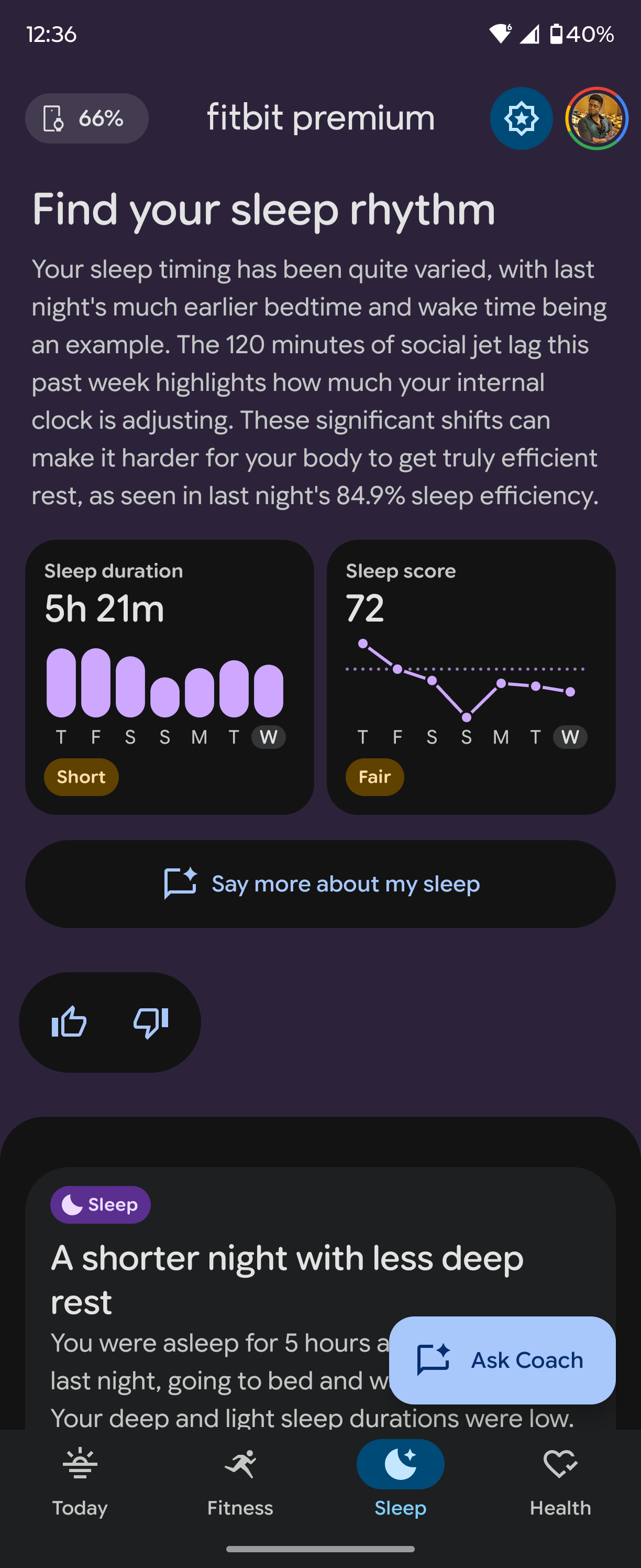 Fitbit Personal Health Coach preview