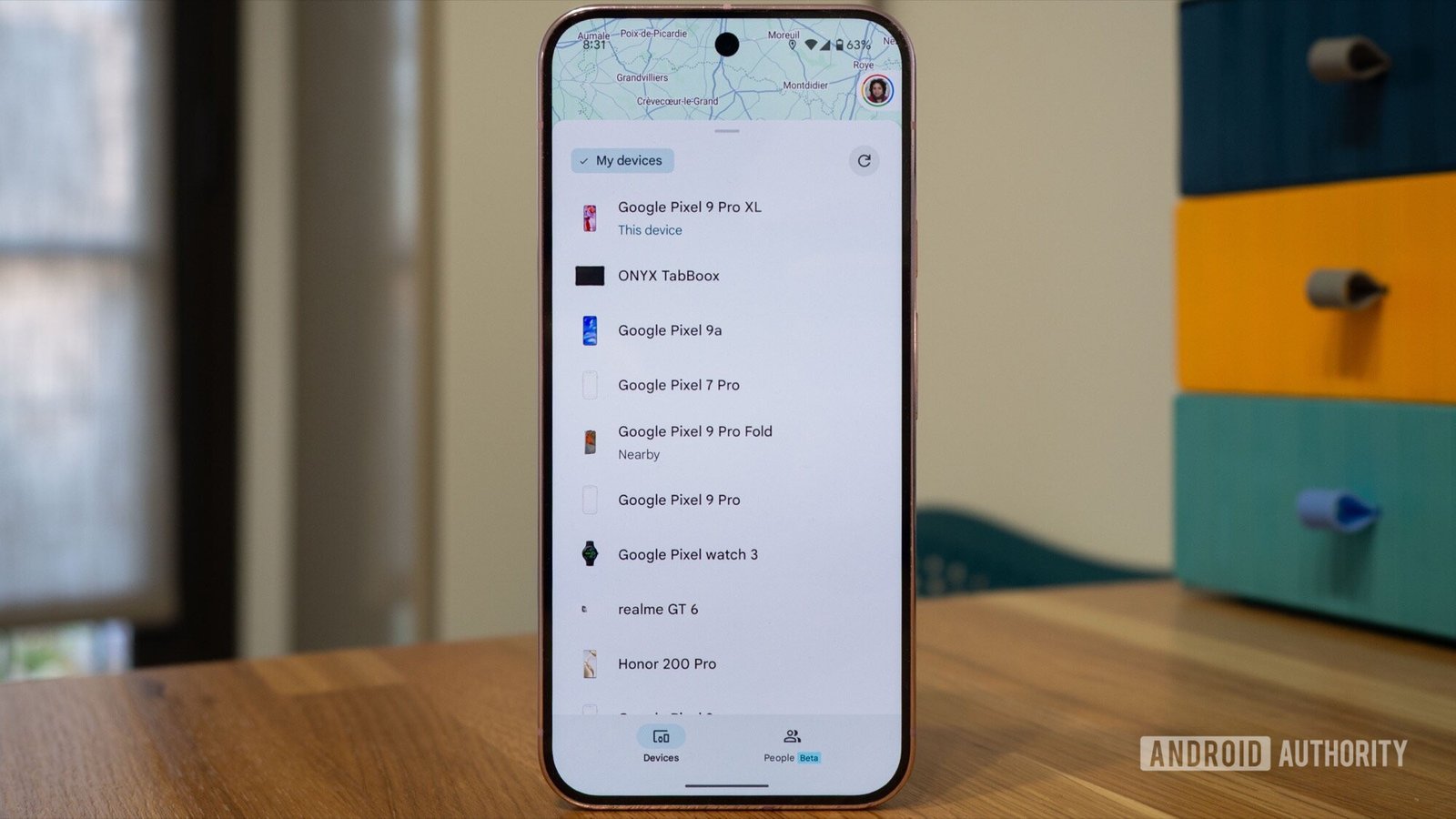 google find my device app device list
