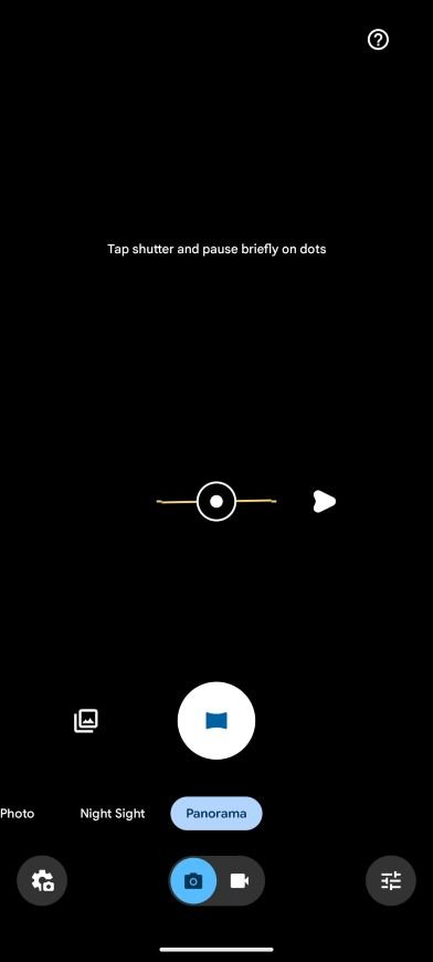 Panorama mode in the Pixel 7's camera
