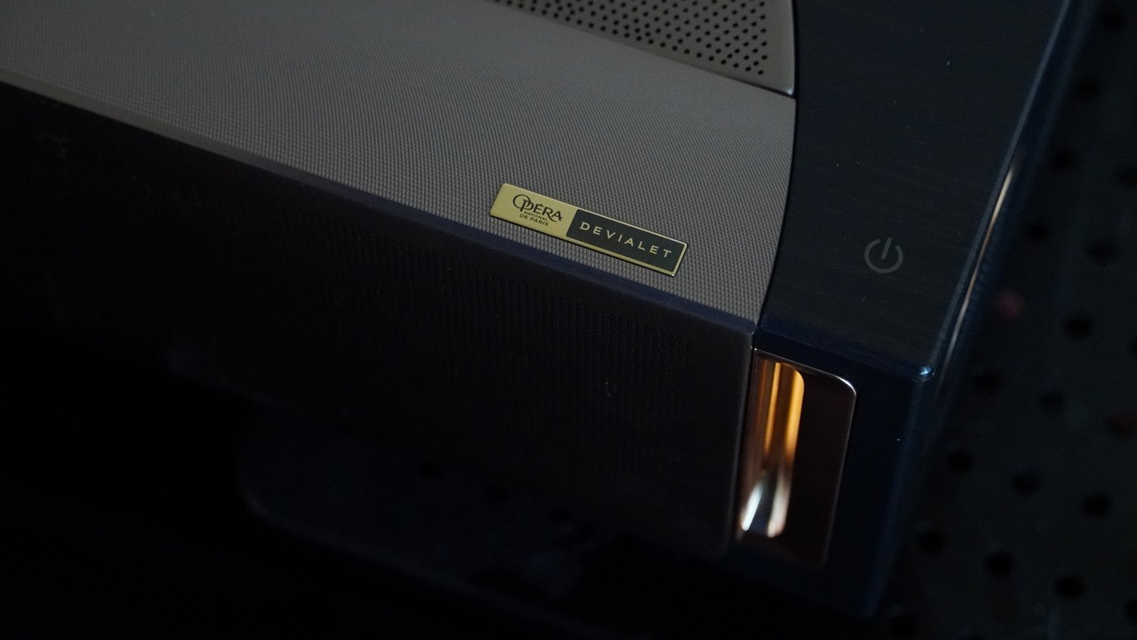 Hisense L9Q closeup showing Devialet speakers logo