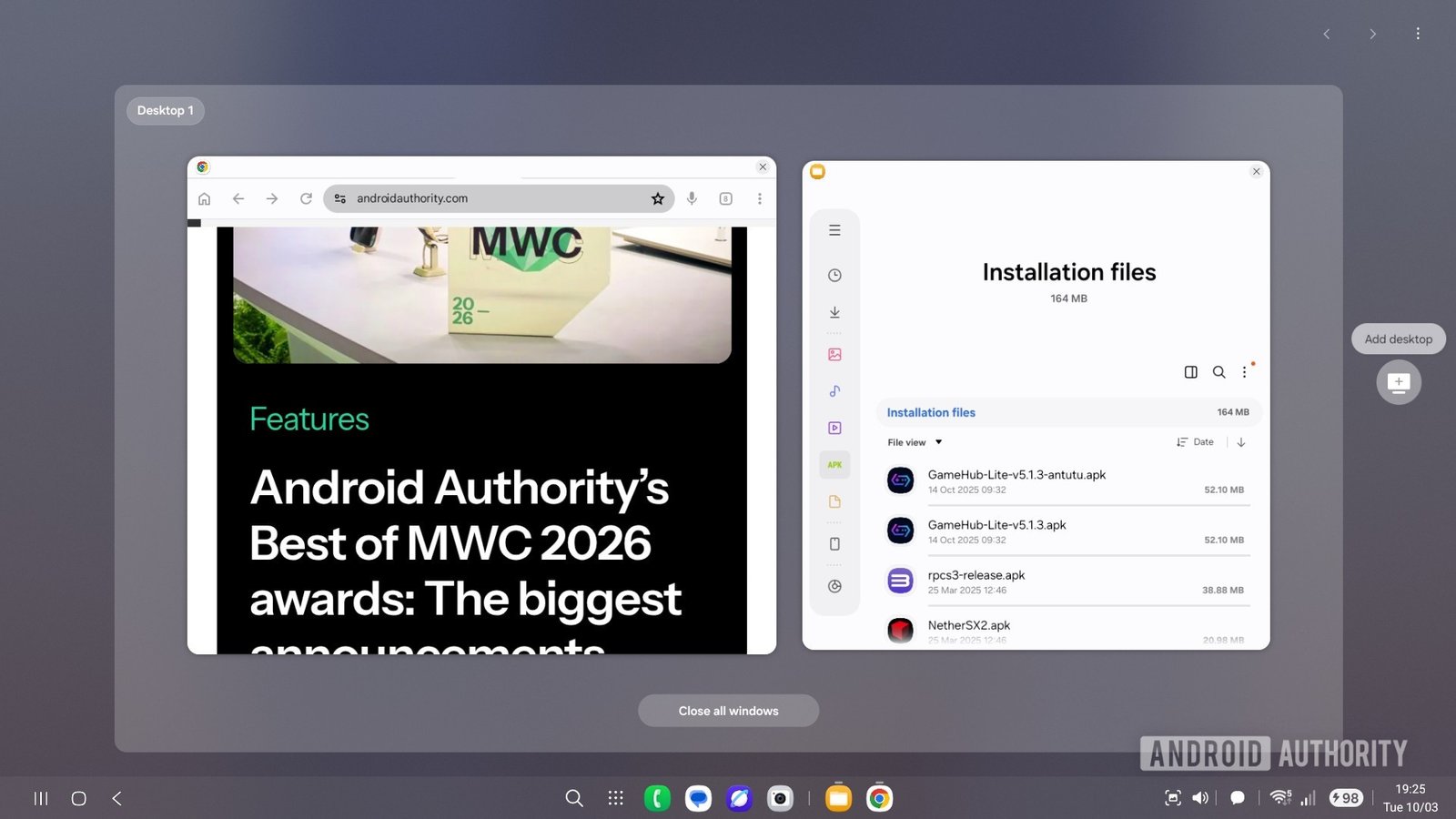 Samsung Dex One UI multi desktop