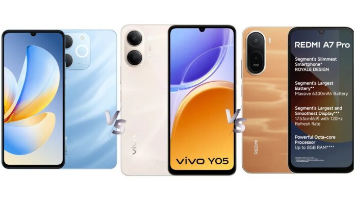 Redmi A7 Pro 4G vs Vivo Y05 4G vs Realme P4 Lite 4G: Price in India, Specifications Compared