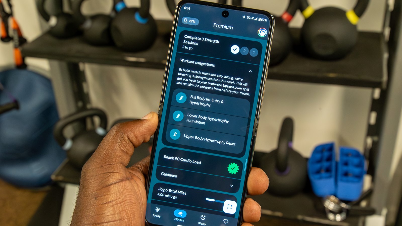 Google Health app Fitness tab workout suggestions