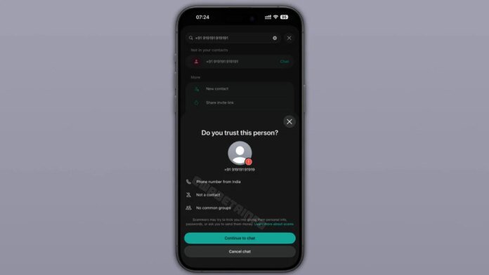 WhatsApp Starts Warning Users About Chats From Unknown Numbers whatsapp trust warning wabetainfo WhatsApp